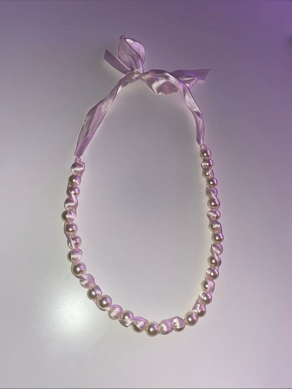 Pink Ribbon Pearl Necklace - Women Jewelry